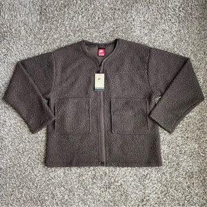 Nike Tech High Pile Fleece Sherpa Jacket Mens Size Large Brown Chore FZ0732-237